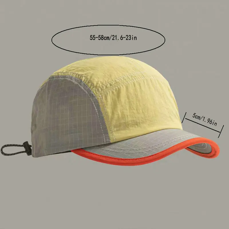 Outdoor Color-Block Quick-Dry Five-Panel Hat Lightweight Breathable Baseball Cap Summer Sun Protection Running Cap