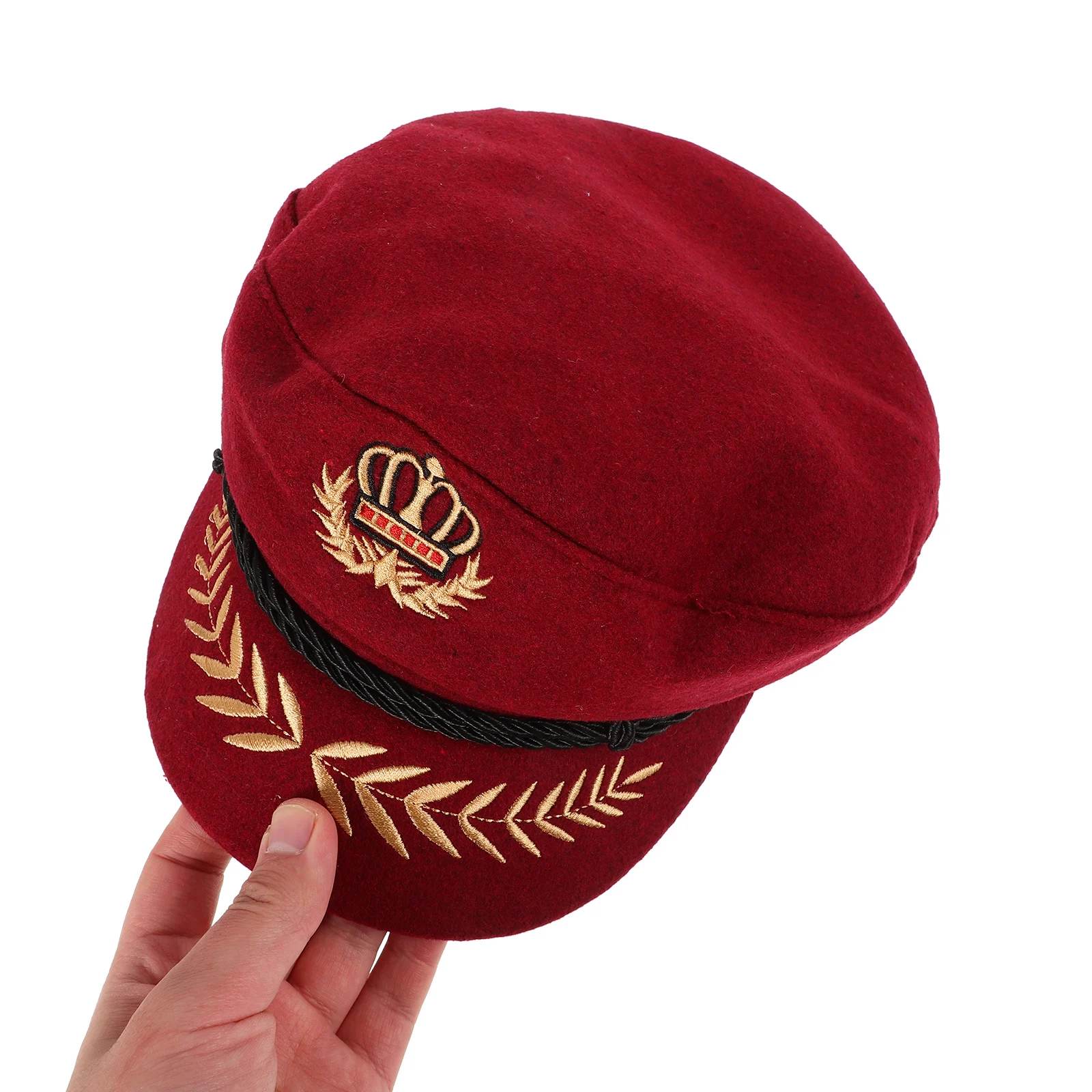 

Navy Hats for Men Adjustable Woolen Cap Wheat Embroidery Retro Fashion Sun Protection Sailor Hat Captain Baseball