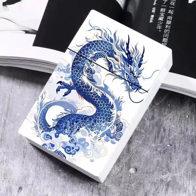 Dragon pattern Cigarette Box Sealed Waterproof 20 pack large capacity press flip up Cigarette case Smoking Tools Men Gift
