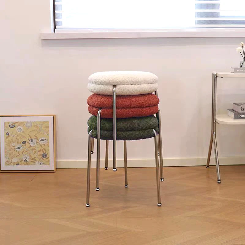 

Современный круглый туалетный столик, штабелируемый стул для макияжа, минималистичный туалетный столик для спальни, универсальная практичная мебель для дома