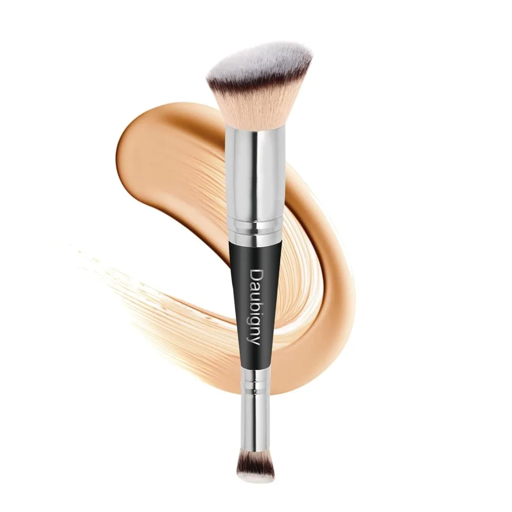 Rounded Taperd Dual-ended Foundation Brush Short Hair Flawless Oblique Concealer Brush Makeup Brushes for Liquid Cream Powder