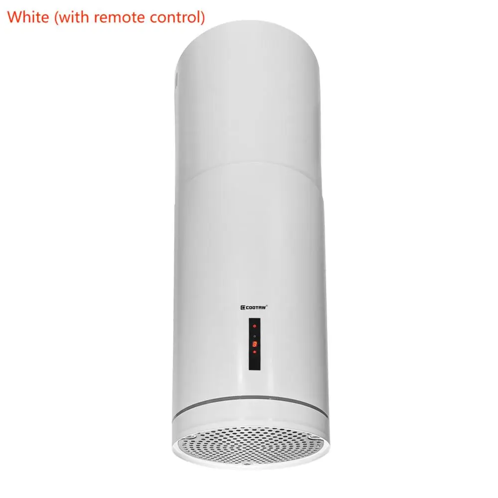 黒円形アイランドレンジフードサイレント排煙フードコラム天井吊り下げトップ煙突キッチン調理器具用