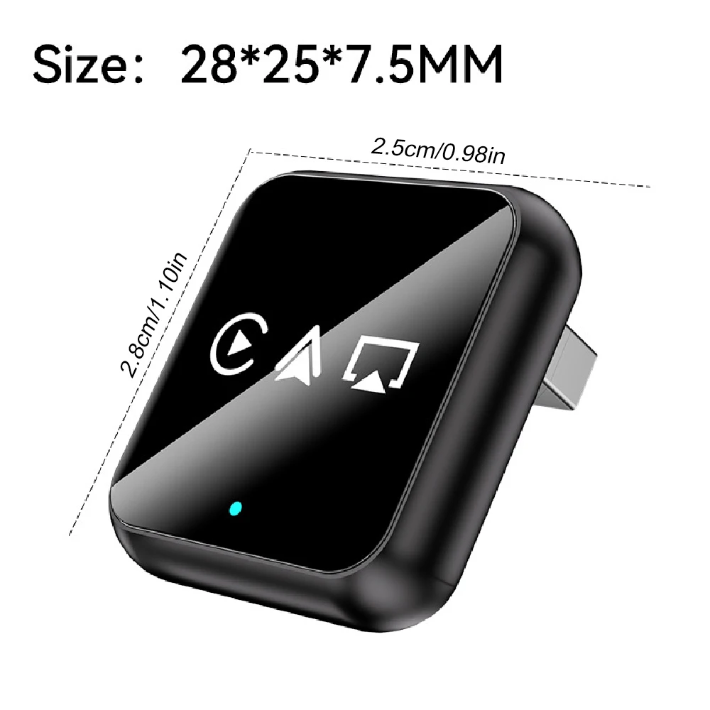 4 in 1 Wireless CarPlay Adapter with Screen Mirroring, AirPlay & Mirror Link Support, Bluetooth 5.0 USB-C Plug & Play for Wired