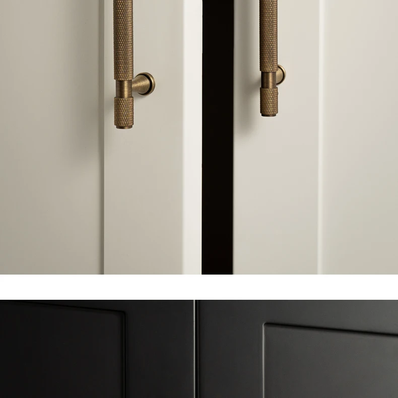 Santaya Solid Antique Brass Handles With Knurled Cross Pattern for Kitchen Cabinet T Bar Pull Bedroom Wardrobes and Drawer Knobs