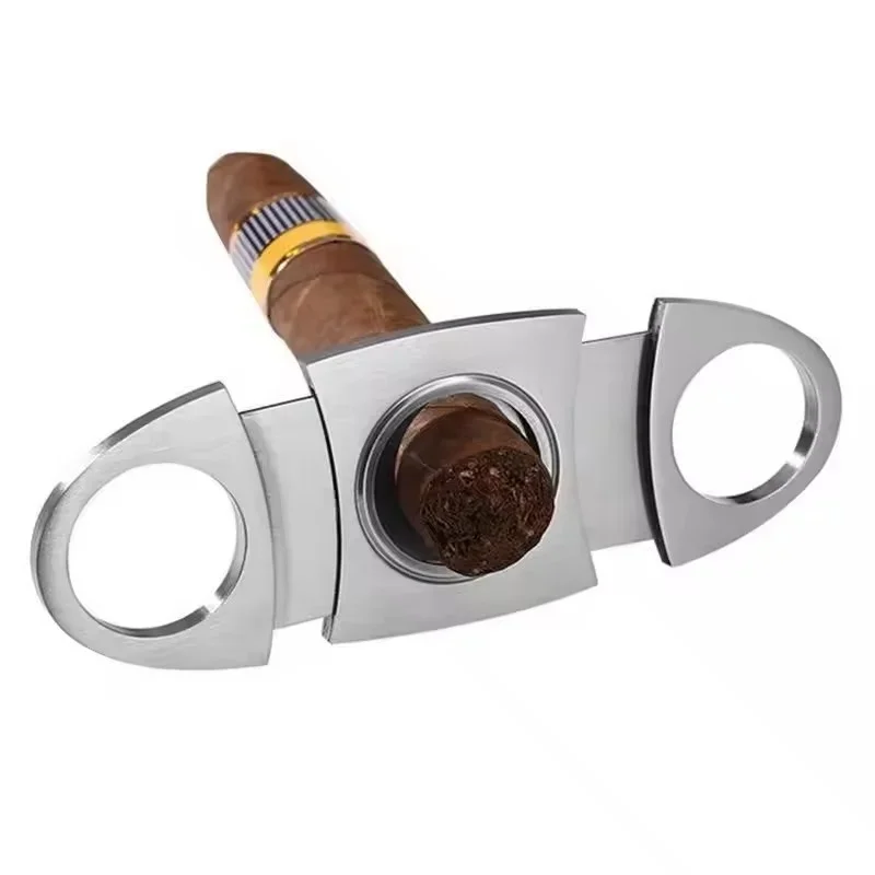 Stainless Steel Portable Cigar Cutter Metal Classic Cutter Guillotine Cigar Scissors Gift Puncher Cutting Knife Cigar Accessory