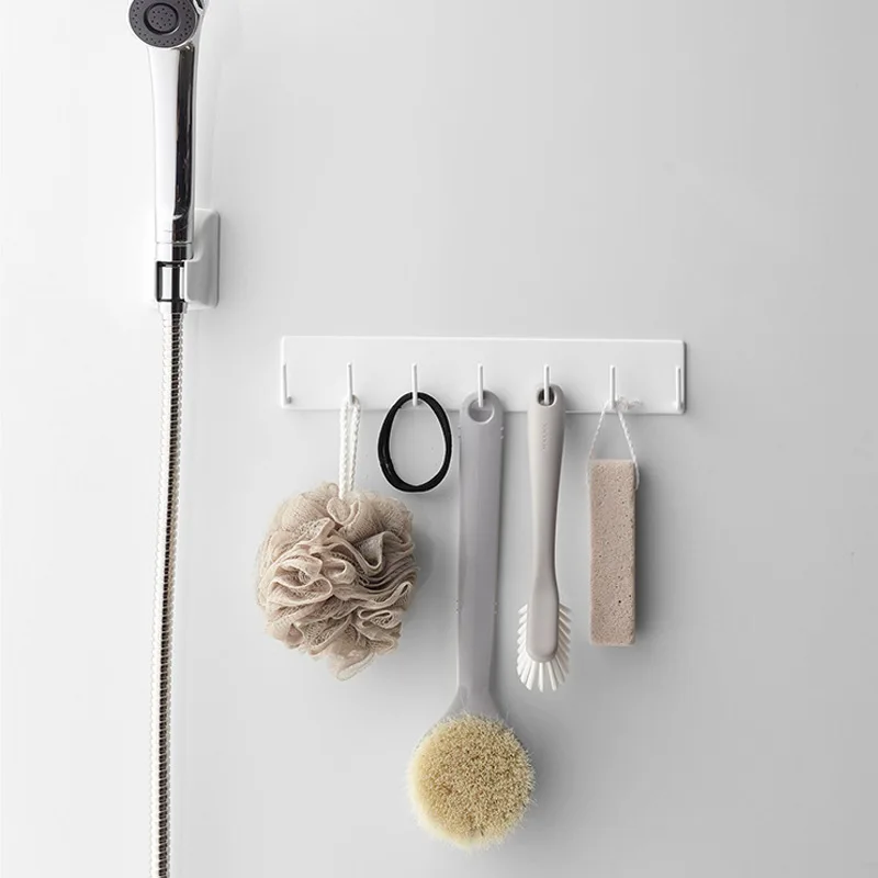 Japanese Style Metal Wall Hooks, No Drill Hanging Rack for Kitchen Bathroom Sundries Storage Organizer