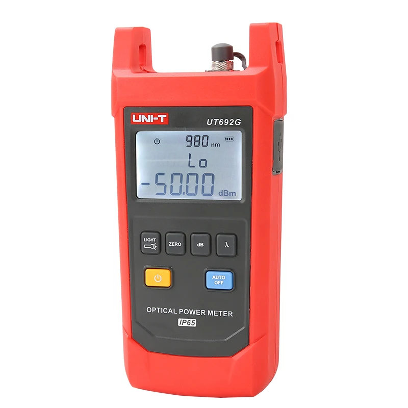 UT692G Optical Power Meter Measurement Range -50~+26dBm 800-1700nm InGaAs Backlight Tool IP65 Tester 5% Uncertainty