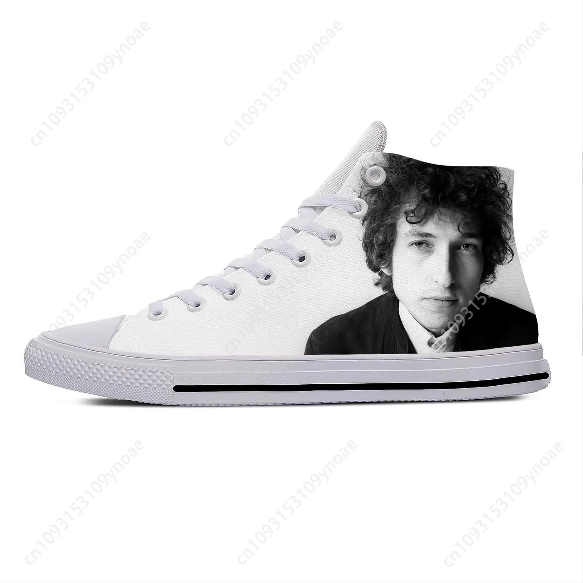 Bob Dylan Music Rock Singer Cartoon Fashion Funny Casual Cloth Shoes High Top Lightweight Breathable 3D Print Men Women Sneakers