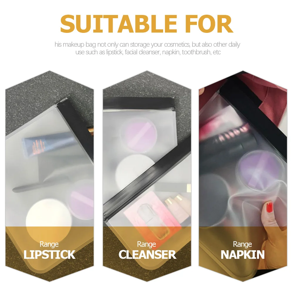 

3Pcs Waterproof Transparent Makeup Bags Travel Storage Organizer Portable Lightweight Toiletry Carry Pouch