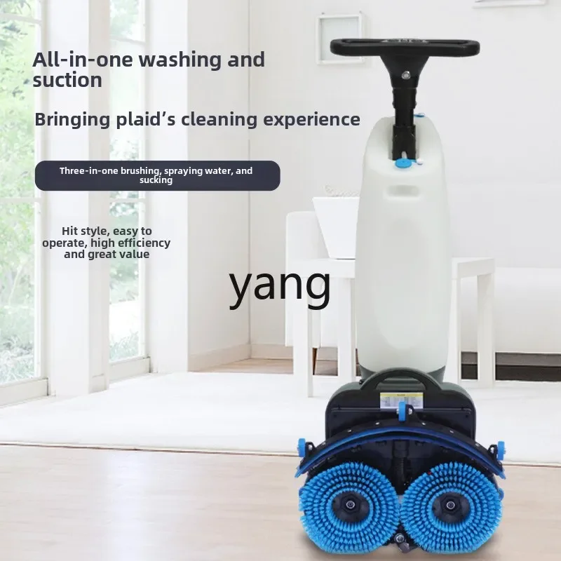 YJQ  Workshop Industrial Hotel Commercial Household Double Brush Small Washing Machine Hand Push Suction Mopping Machine