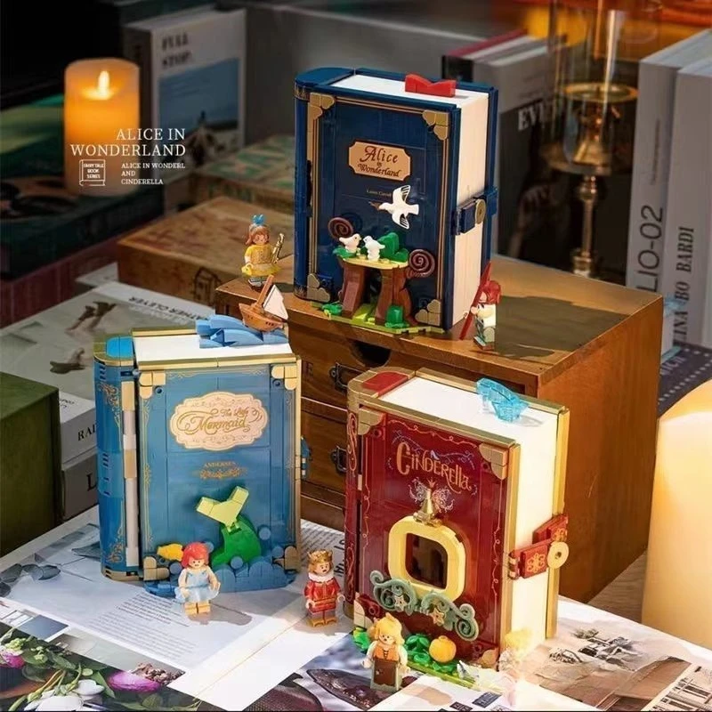 

Fairy Tale Book Anime Assembly 3D Building Blocks Model Forest Kiss Collection Toy Ornaments Girl Birthday Gift Building Blocks