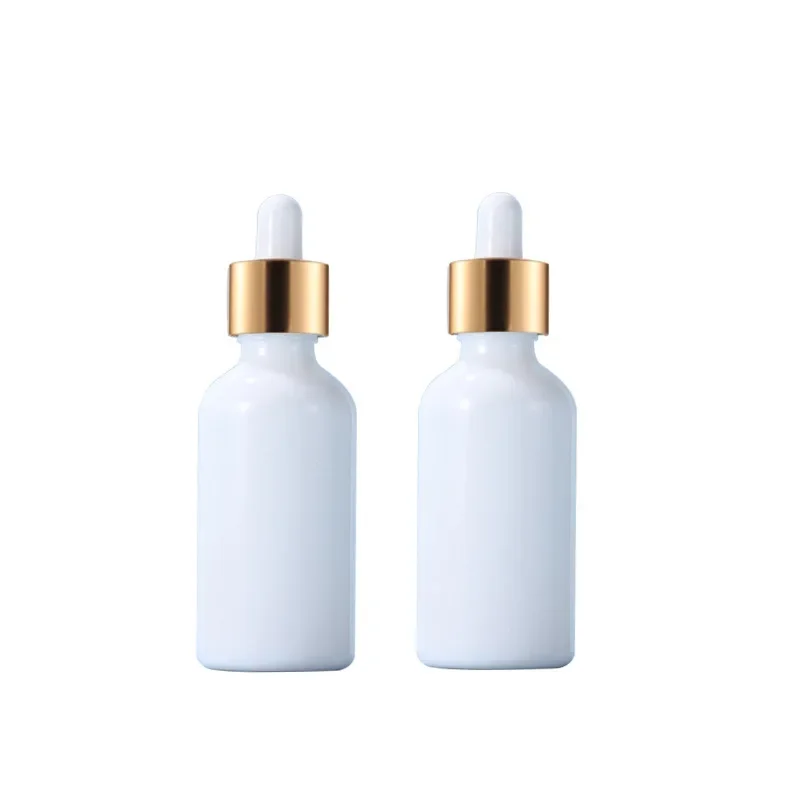 5ml 10ml 20ml 30ml 50ml 100ml Refined Oil Bottle White Porcelain Glass Glue Head Dropper Essence Bottle Wood Grain Lid Bottle