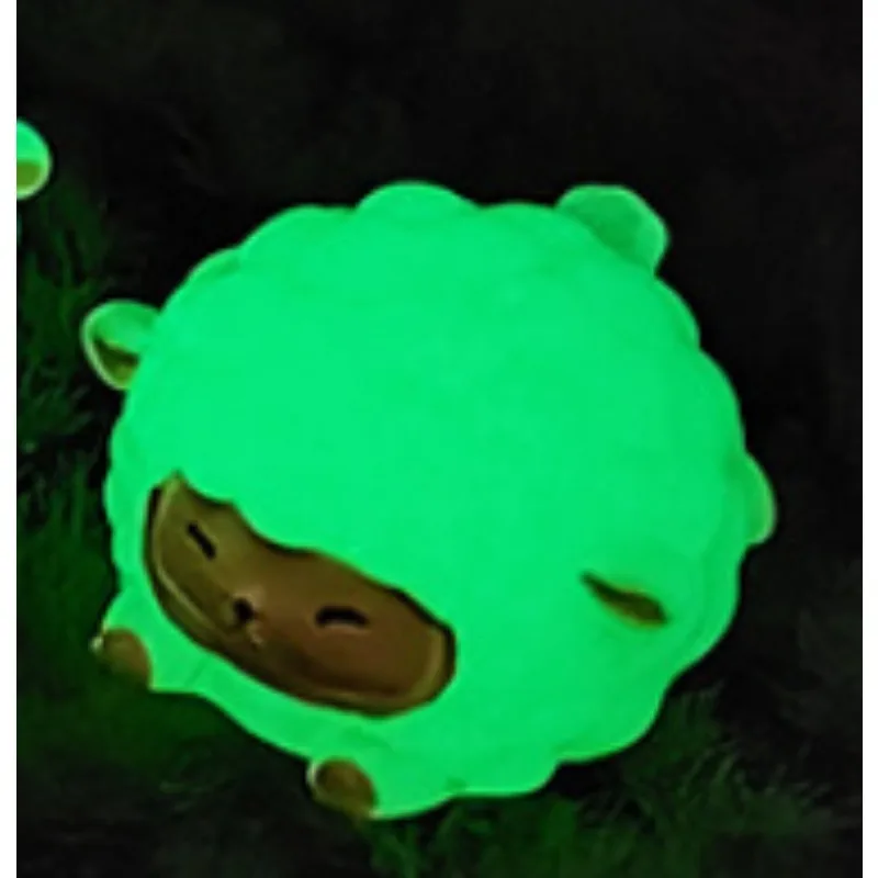 2 Pcs Glowing Sheep Miniature Scene Home Decor Creative Resin Craft Small Desktop Ornament for Micro Landscape Enthusiasts