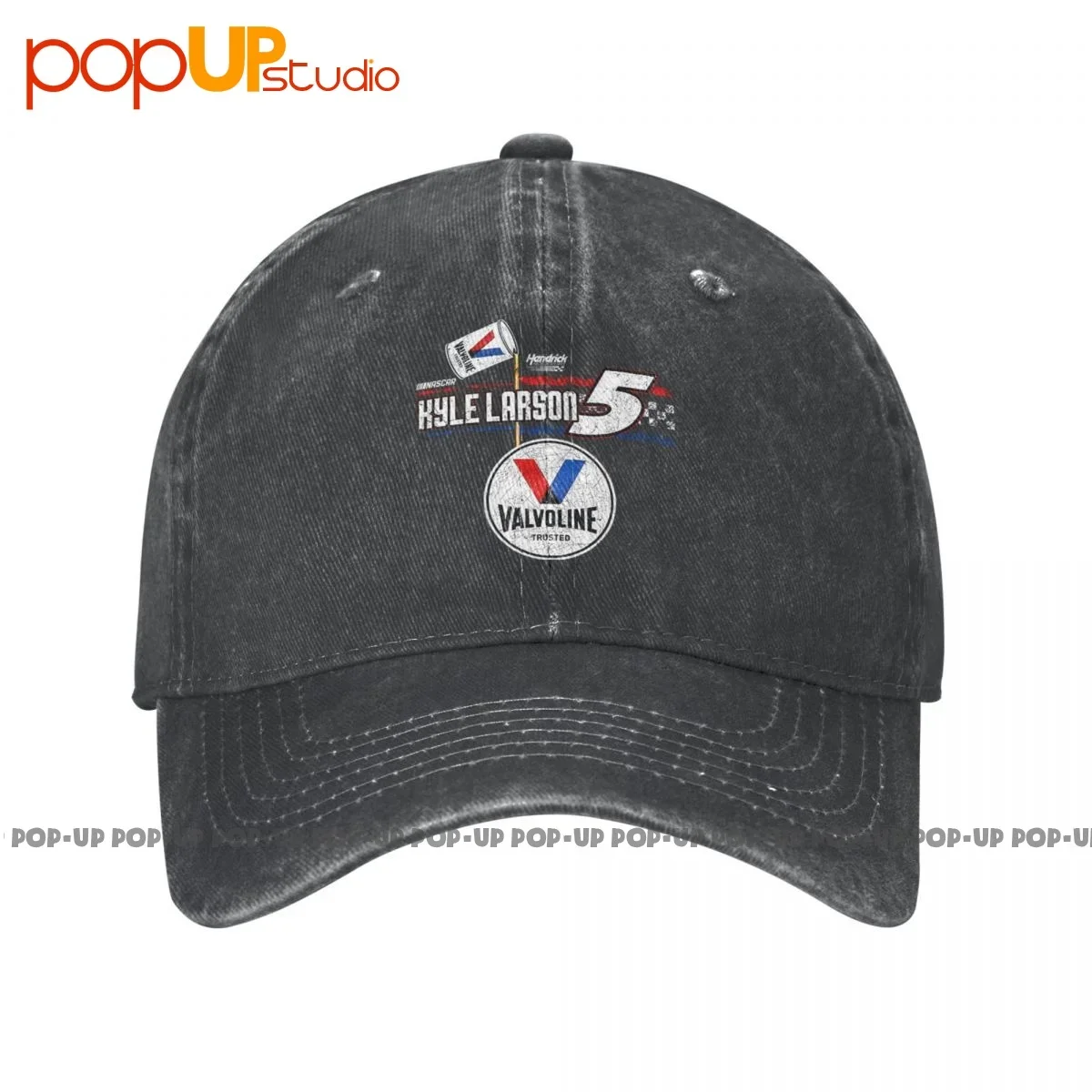 Kyle Larson Hendrick Motorsports Team Valvoline Gorra de béisbol de mezclilla lavada Sombreros de camionero Imprimir Venta caliente