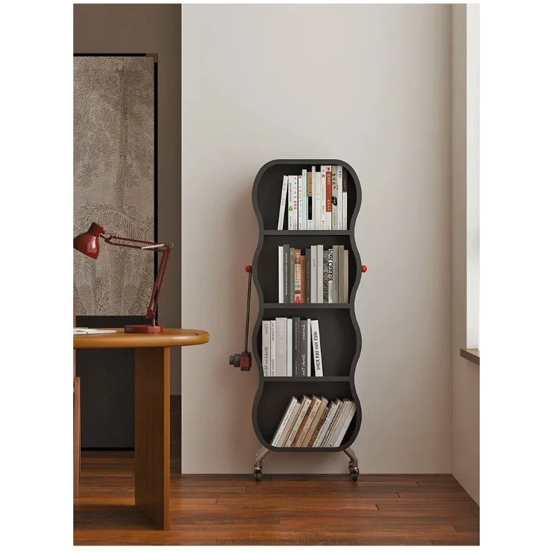 Floor-to-ceiling multi-layer bookshelf shelf movable rotating display rack