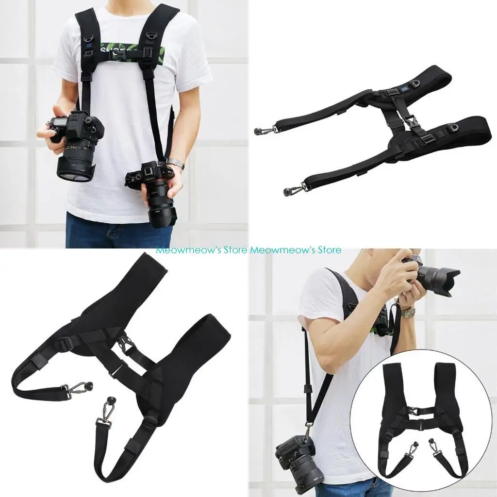 Harnais sangle caméra en nylon w91a avec accès rapide pour transporter 2 caméras