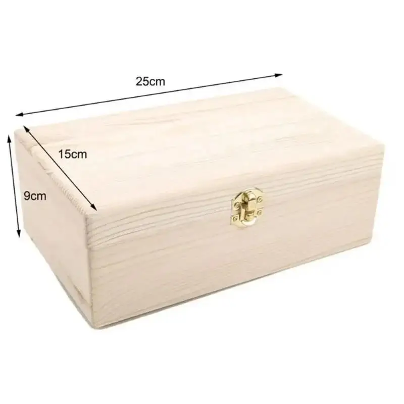 Wooden Storage Box Rectangular Flip Solid Wood Gift Handmade Craft Jewelry Case