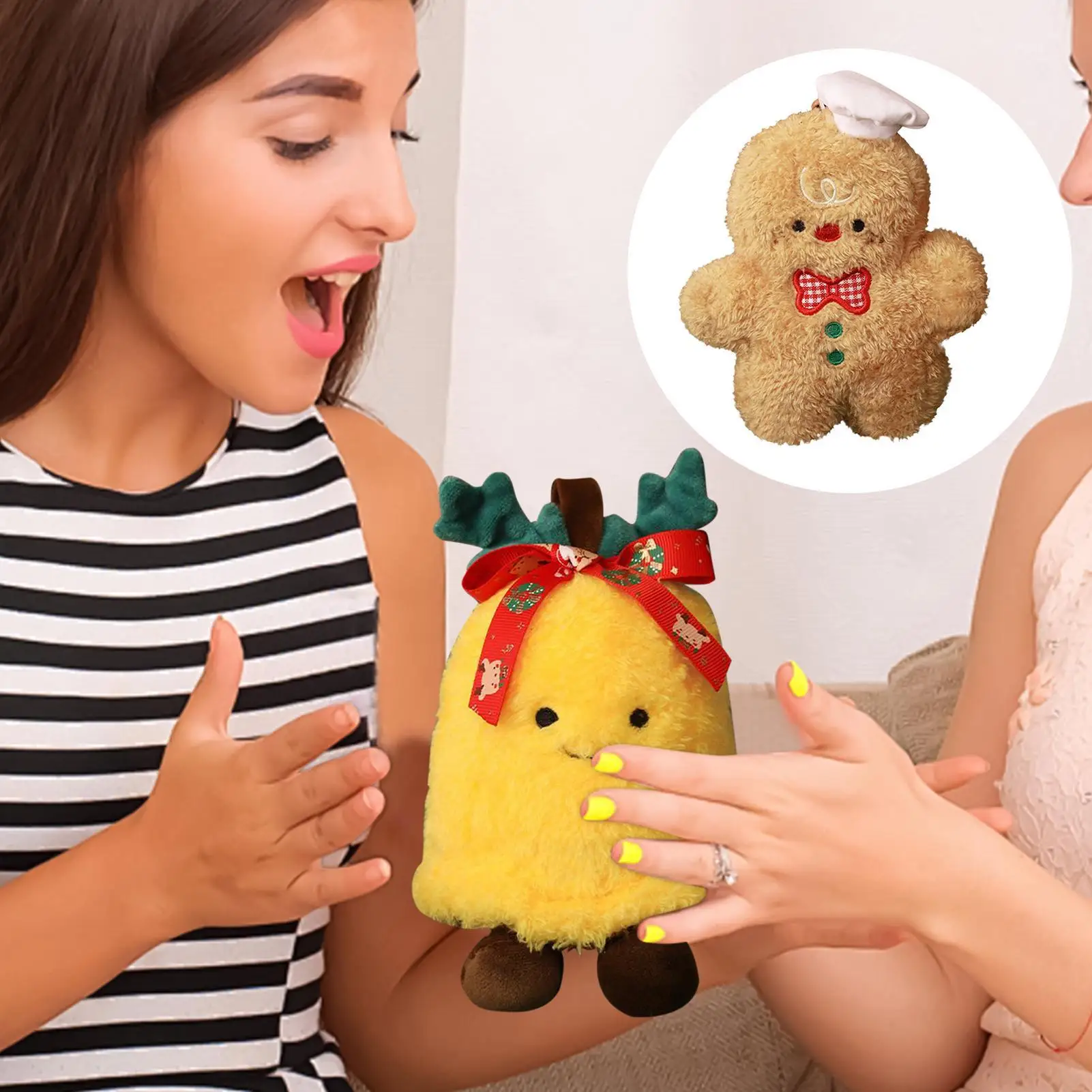 Gingerbread Man Knuffel Leuke Kerst Comfortabel Knuffelkussen Gevulde Gingerbread Man Voor Meisje Tiener Halloween Bruiloft