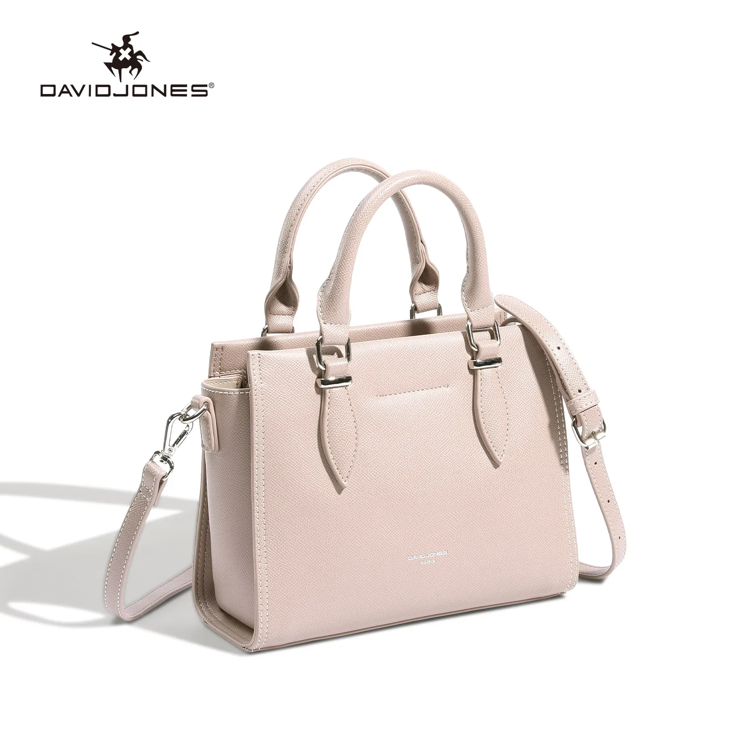 2024 New David Jones Paris Women Top-Handle Mini Bags PU Leather Female Crossbody Bag Large Plain Lady Shoulder Bag