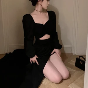 12-En çok satılan, yan yırtmaçlı midi elbise - №9