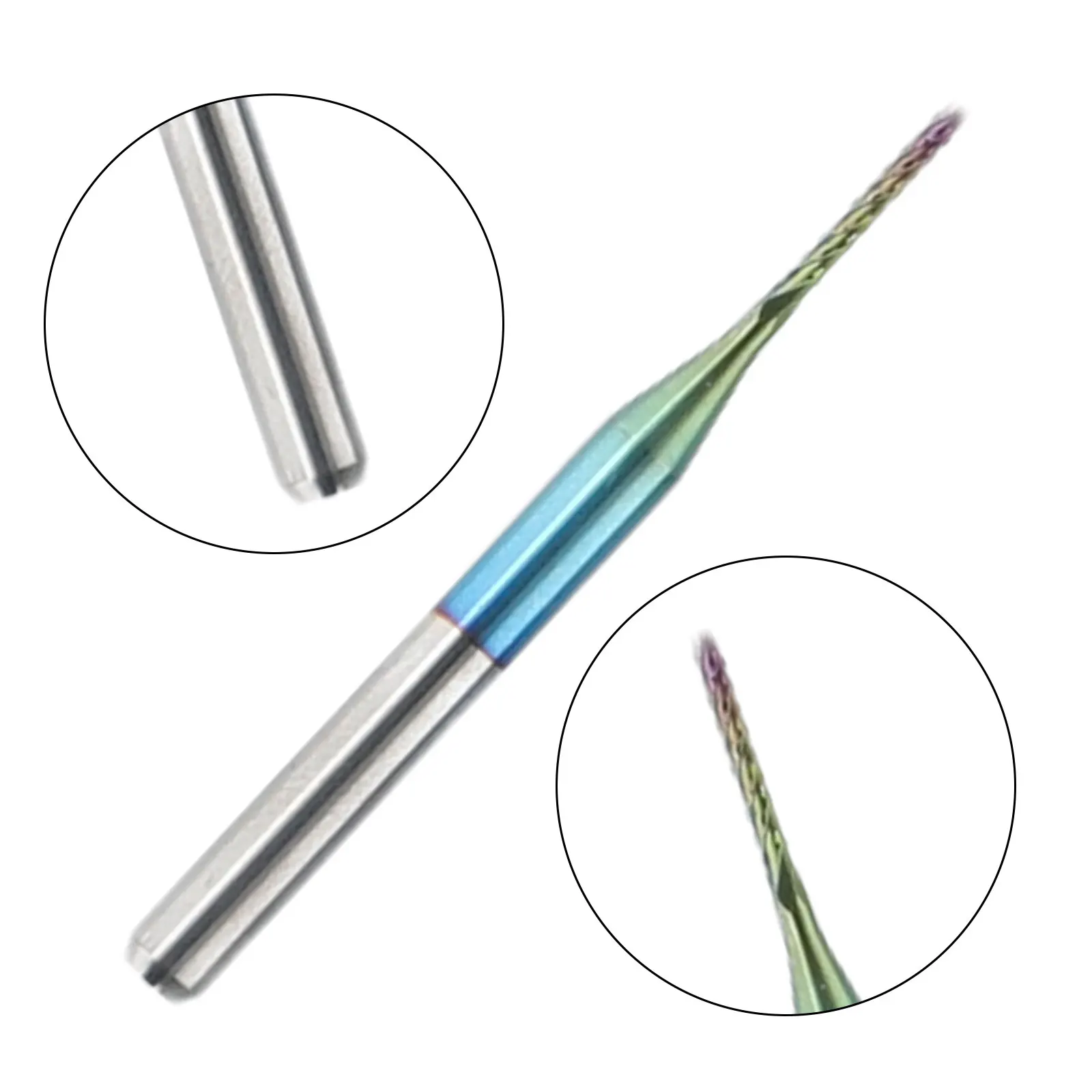 10pcs 1mm Carbide Router Cutting Drill Bit Blue End Mill Engraving Drill Bit For CNC PCB Metal Plastic Molds Hardware Processing