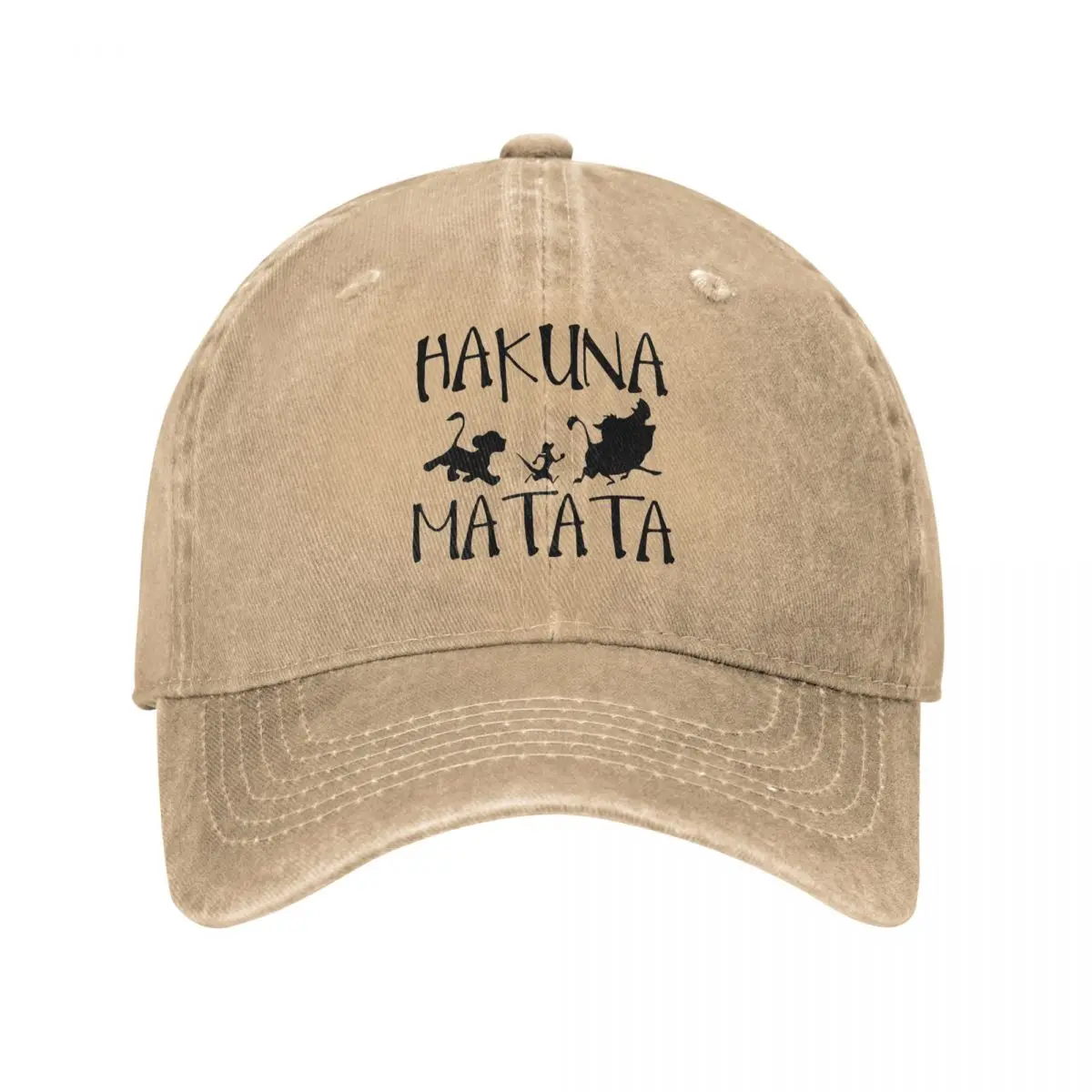 Retro Hakuna Cartoon Matata Loves Cat Baseball Cap Unisex Distressed Denim Washed Sun Cap Punk Funny Outdoor Soft Caps Hat