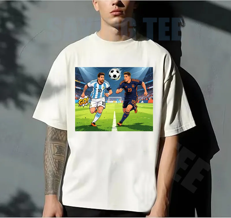 Messi Wasch- und Bade-T-Shirt: Messi-gesegnetes Meme-Fan-T-Shirt im Y2K-Cartoon-Stil für den Fußballspieltag 2026 – PK Yamal Kleidung – Detail 8