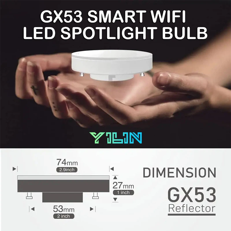 GX53 الذكية LED لمبة RGBCW 12 واط خزانة الأضواء لمبة واي فاي تويا APP التحكم ذكي LED النازل إضاءة الخزانة AC220V #3