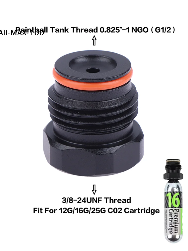

【AyS】12G 16G 25G Co2 Cartridge Cylinder 3/8-24UNF Thread To G1/2-14 Standard Tank Thread Convert Adapter