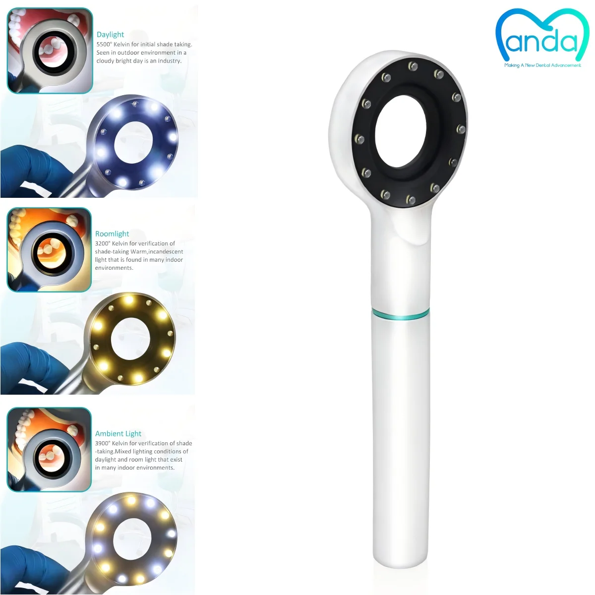 

Стоматологическая лампа для сравнения цветов, 12 светодиодов, трехцветная лампа TRI, спектральный абажур, стоматологические инструменты для реставрации стоматологической косметики