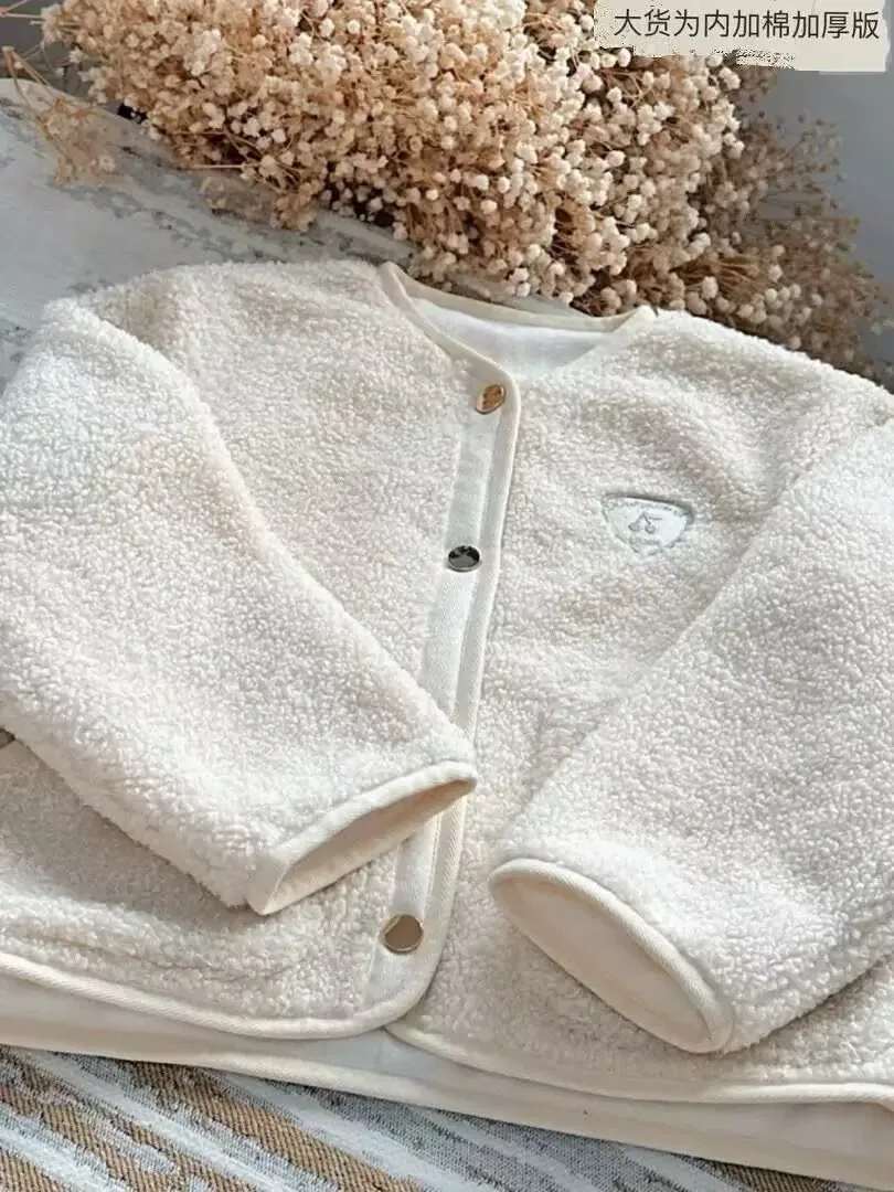 Dicke Jacke für Kinder, 24-Winter-Mädchen, niedlich, warm, Lamm, Oberbekleidung, Mantel, Kleidung