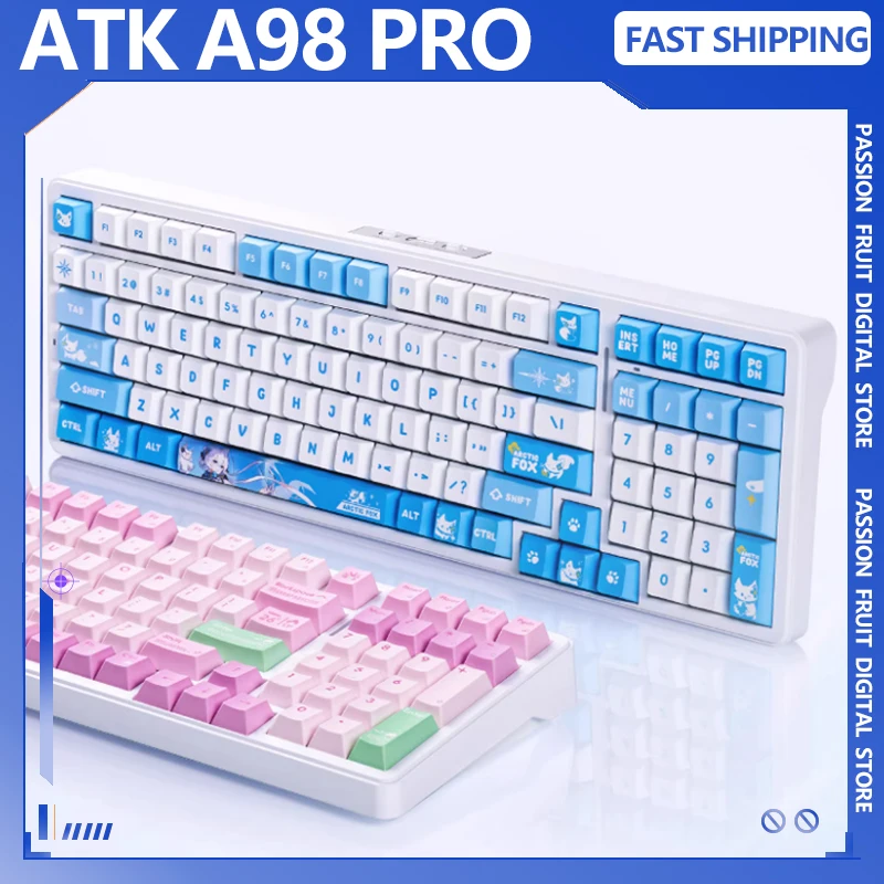 ATK A98 PRO Mechanical Keyboard 3mode Wireless Bluetooth Hot Swap A98PRO Gaming Keyboard Ergonomics Esports Office Gift Custom