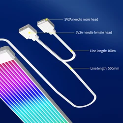 5V RGB LED Light Strip Bar ARGB Sync Board for 24PIN 8PIN Motherboard Power Extension Cable Aura Sync Flexible LED Strip Light
