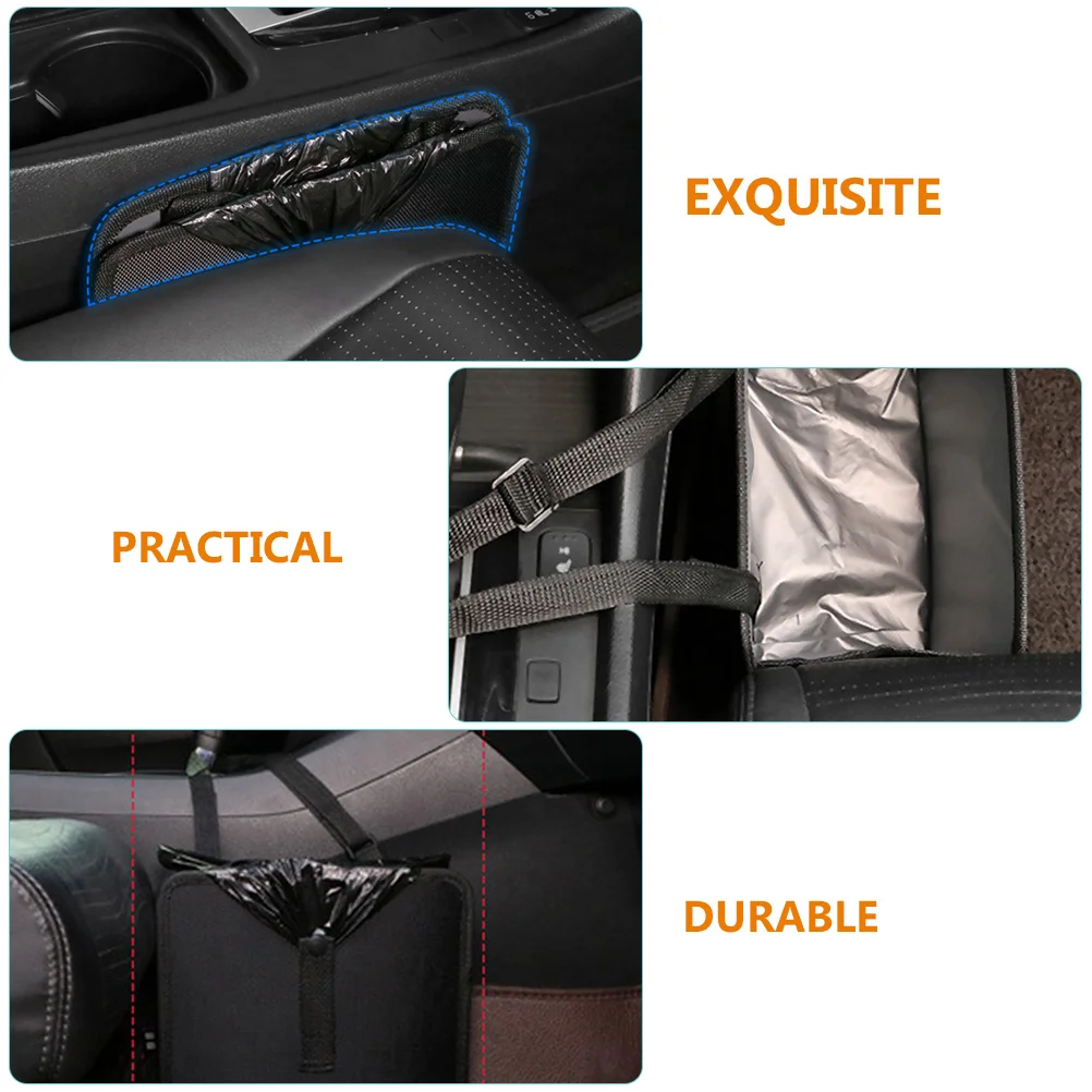 

Folding Car Trash Can Portable Waste Bin For Vehicle Interior Road Trip Essentials Hanging Garbage Bag Foldable Car Organizer