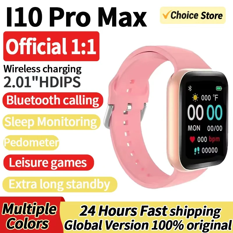 

Smart Watch I10 Pro Max Metal Strap Sport Fitness Tracker Custom Dial Smartwatch Men Women Gift For Apple Phone For Android IOS