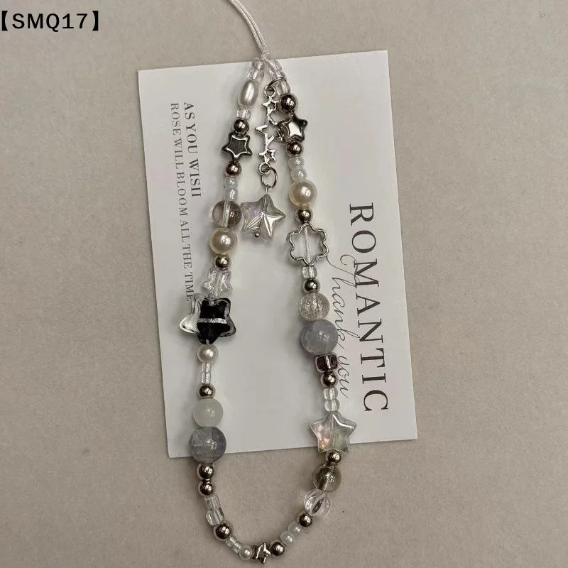 Personalized Mobile Phone Chain Ins Style Star Beaded Phone Lanyard Wristband Keychain Y2K Sweet Phone Strap Keychain【SMQ】