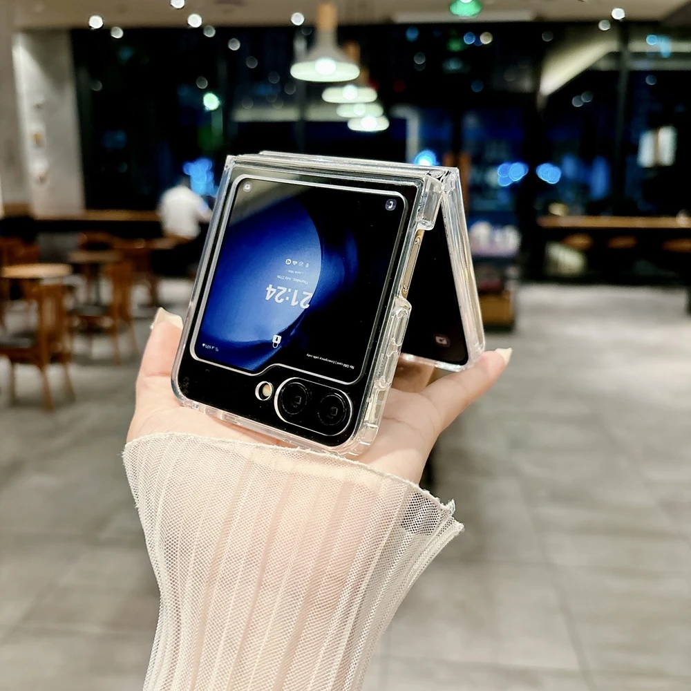Magsafe Wireless Charging Phone Case For Samsung Z Flip 7 6 5 Galaxy Z Flip 3 4 With Shockproof Magnetic Transparent Case Cover