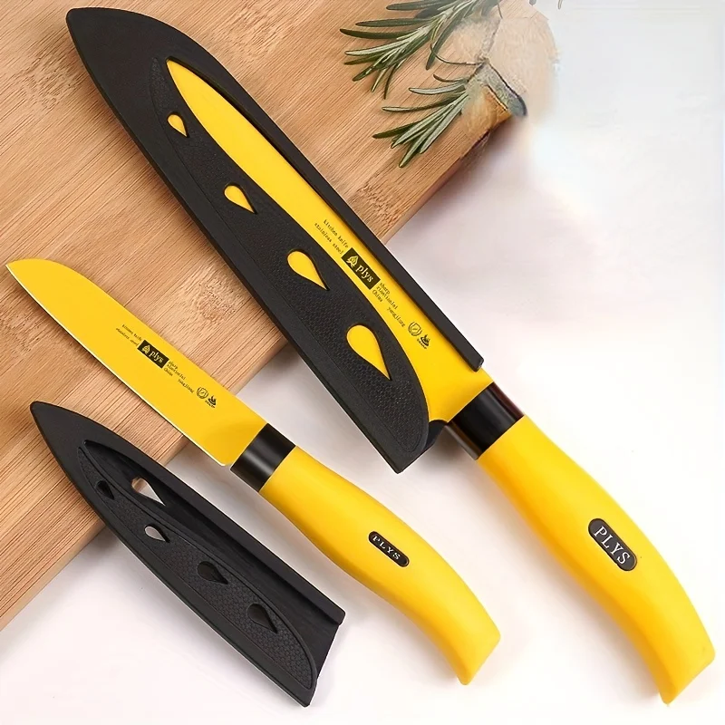 Küchenchef aus Edelstahl schneidet Fleisch und Obst und Gemüse, Obst messer Home Taschen messer mit Messer abdeckung