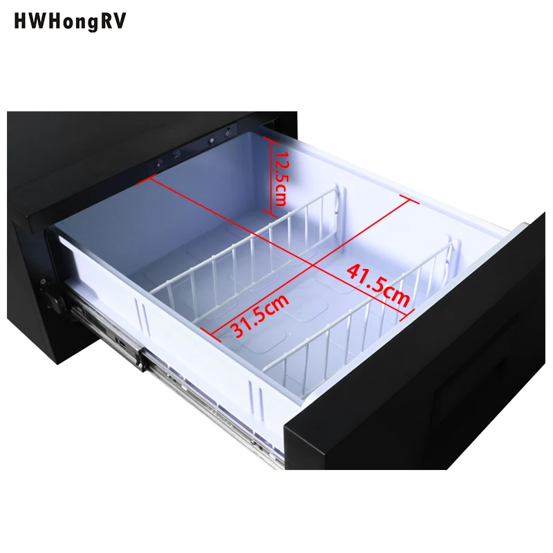 HWHongRV 30L RV Drawer Refrigerator Small Fridge Freezer Travel Cooler Mini Fridge DC Compressor 12V 24V Car Refrigerator