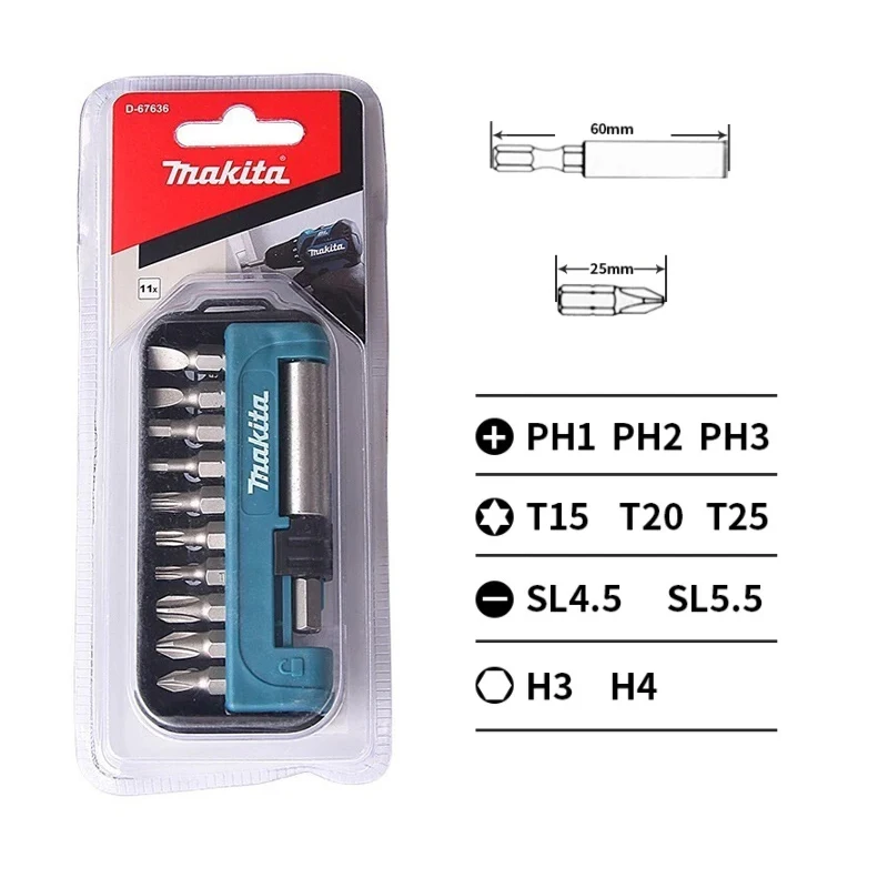 Makita D-67636 Bit Socket Set for Impact Driver Hexagonal Socket 11-Piece Sturdy Durable Tools Accessories