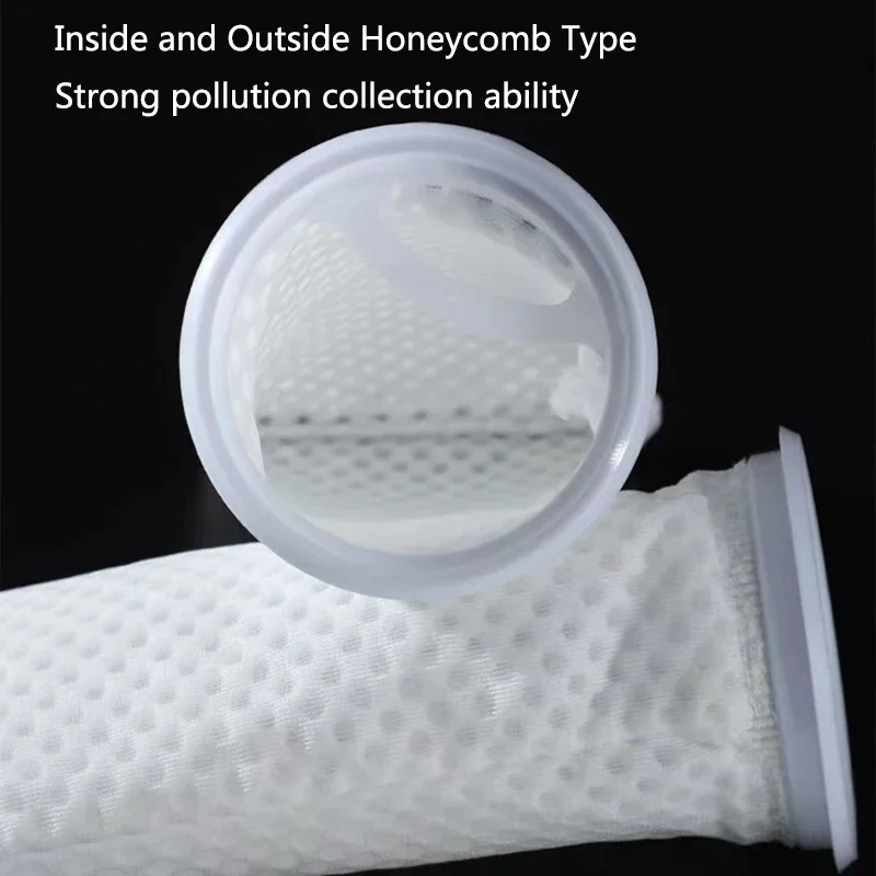 Anti Overflow Aquarium Filter Bag Honeycomb Type Washable Reusable Mesh Foam Carpet Sock Bag for Fish Marine Filtration System