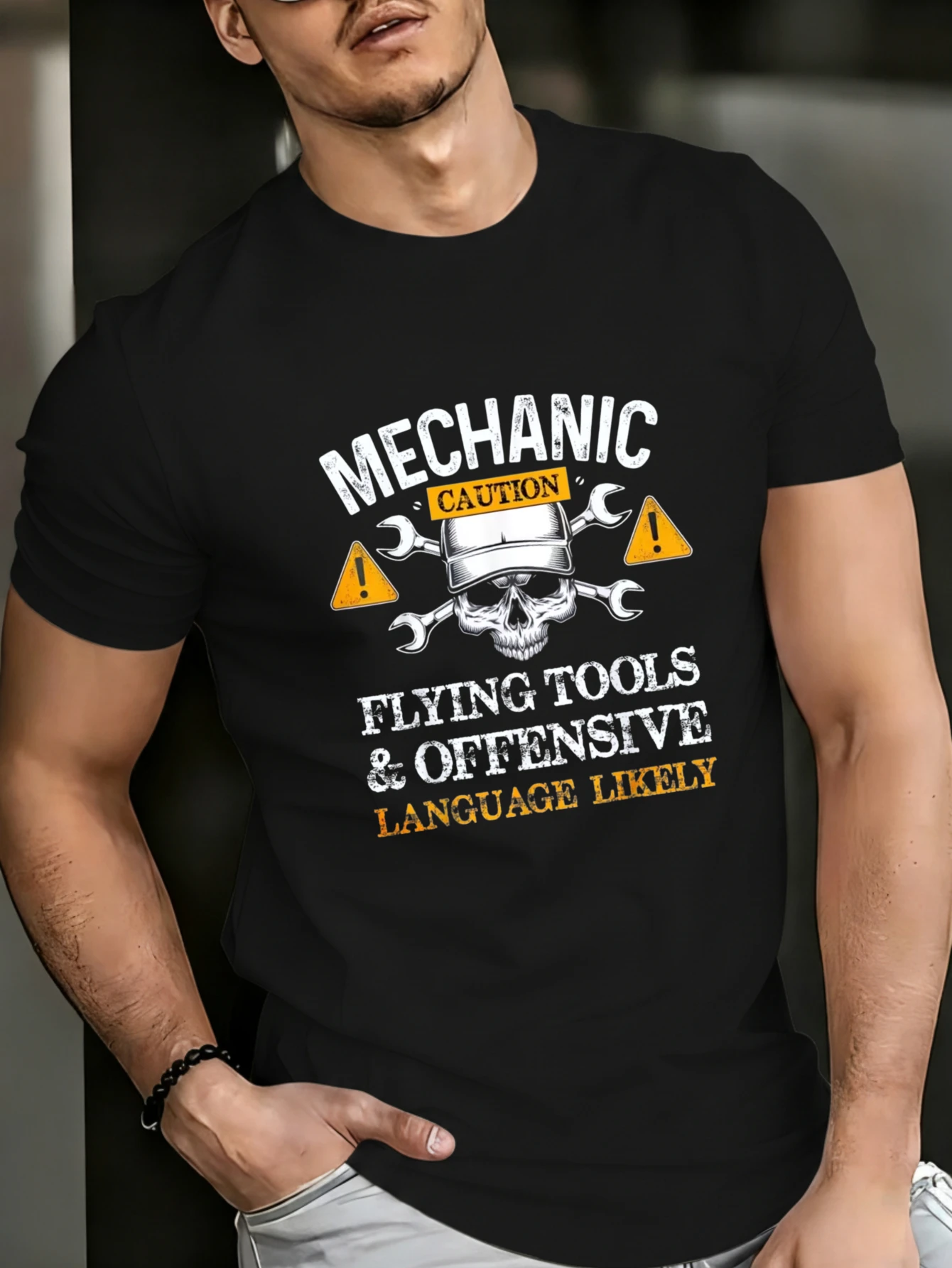 1PC JOOCAR T-shirt en coton à col rond, extensible, doux et respirant, à manches courtes, avec imprimé lettres tendance, style streetwear, pour toutes les saisons, idéal pour les occasions décontractées, choix de cadeau de vacances parfait