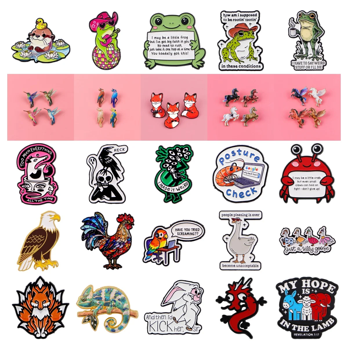 Humorvolle Tier-Emaille-Anstecknadel, niedlicher Frosch, Vogel, Broschen auf Kleidung, Abzeichen, Tasche, Kleidung, Revers, Frau, Männer, Schmuck, Geschenke für Freunde
