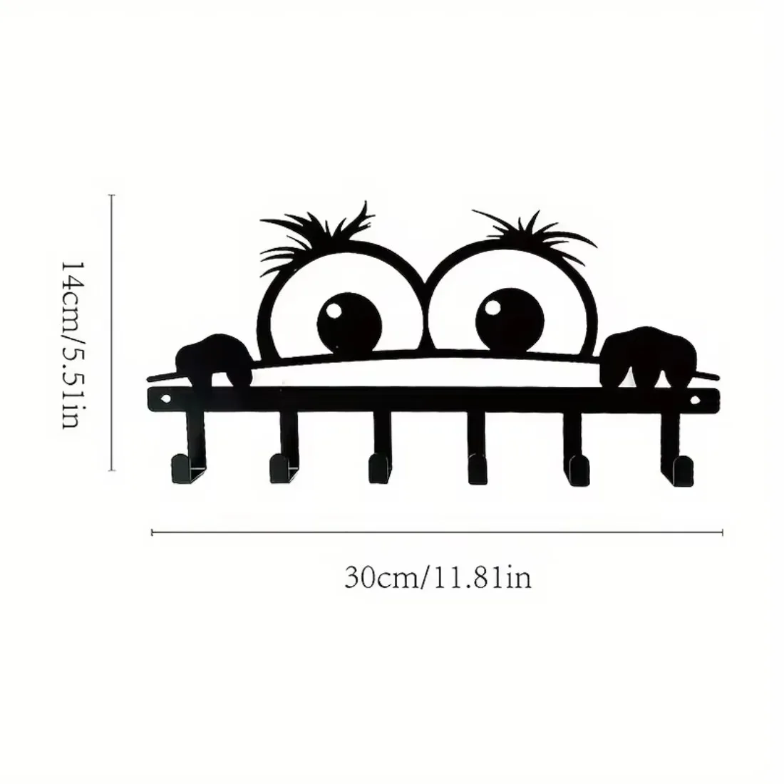 CIFBUY 1pc Metal Wall Hook Cute Big Eyes Curled Eyelashes Face Design Key Remote Jewelry Holder Bathroom Living Room