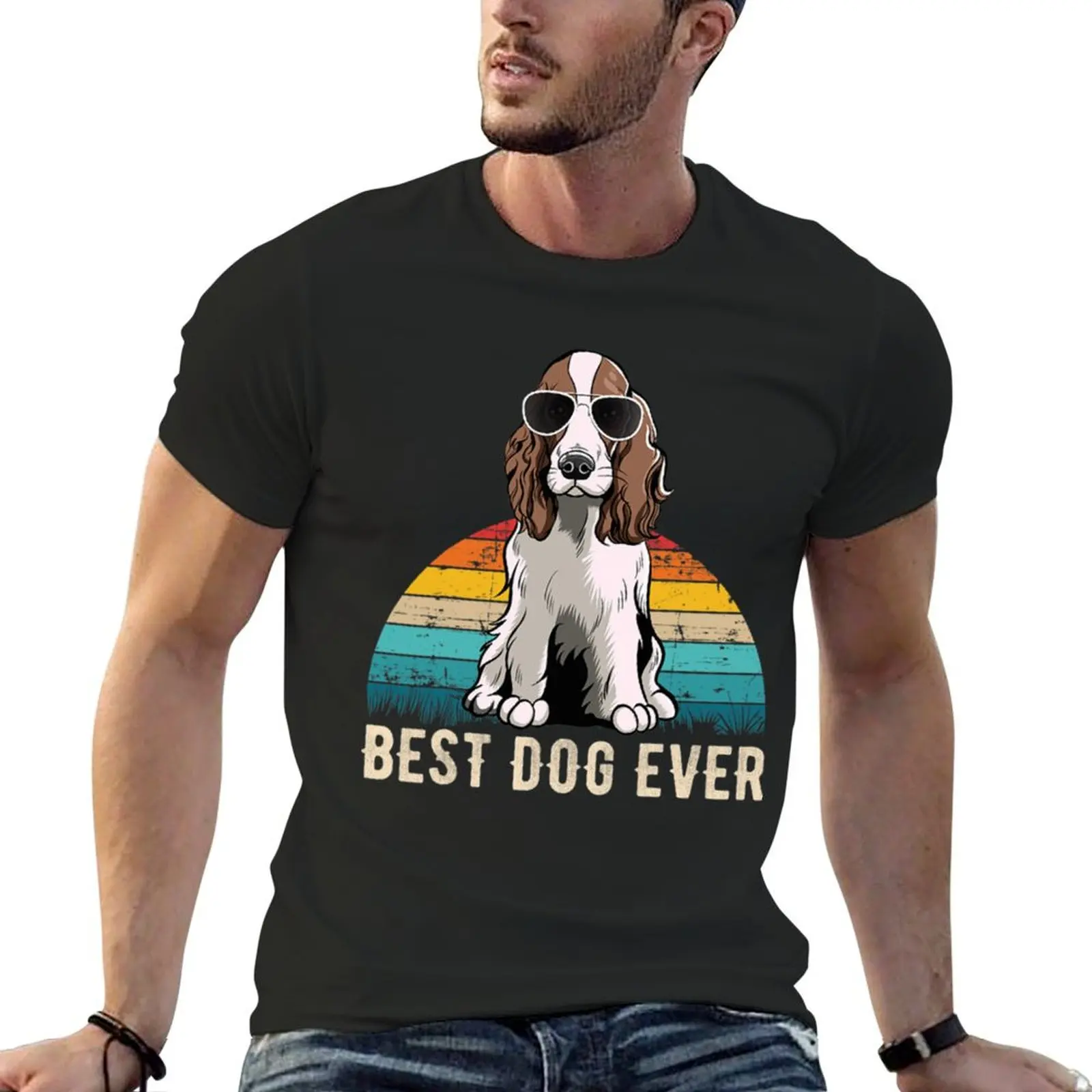 English Springer Spaniel T-shirt summer clothes korean fashion Aesthetic clothing mens champion t shirts