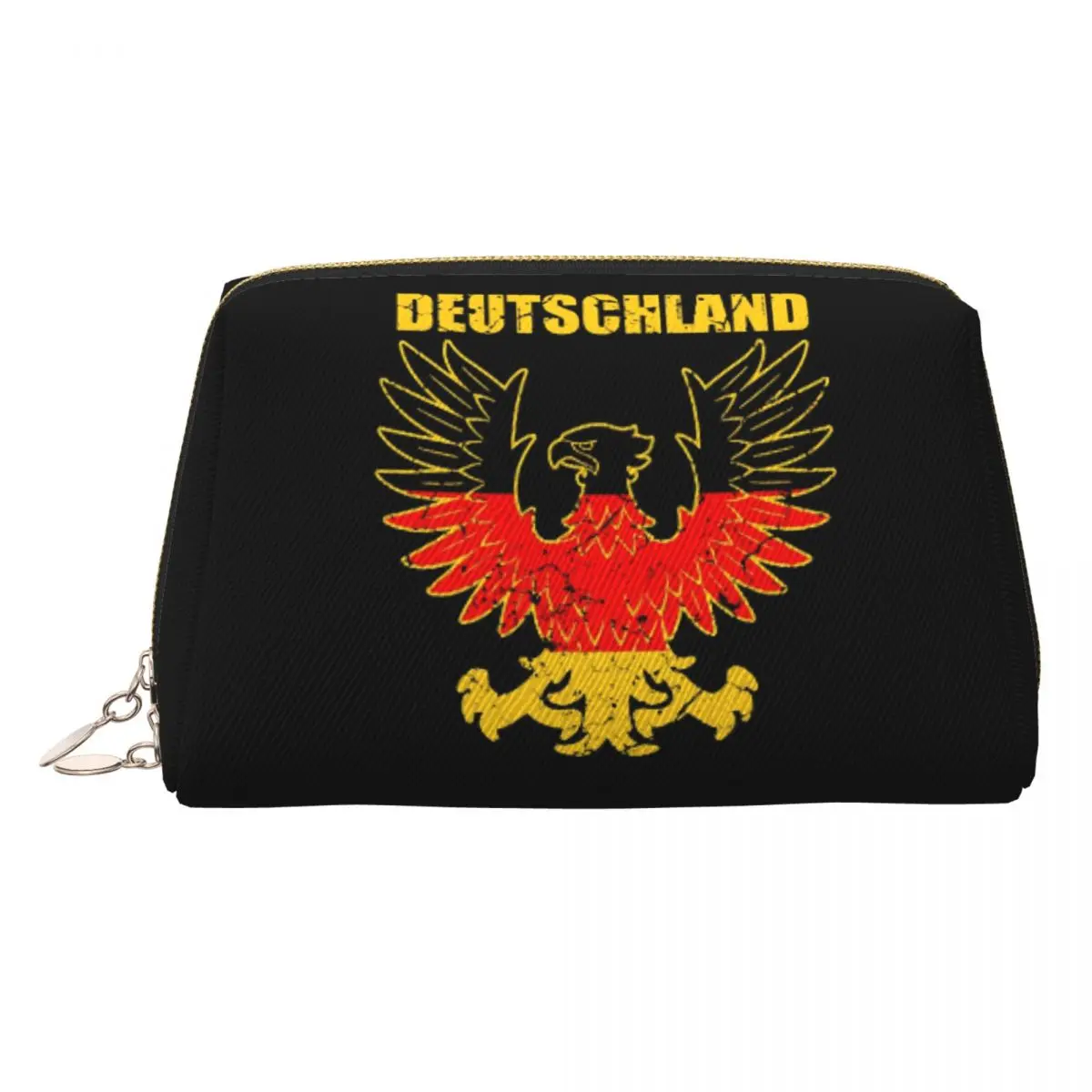 German Empire Eagle Flag Women Cosmetic Bag Travel Makeup Organizer Pouch Toiletry Storage Dopp Kit Box