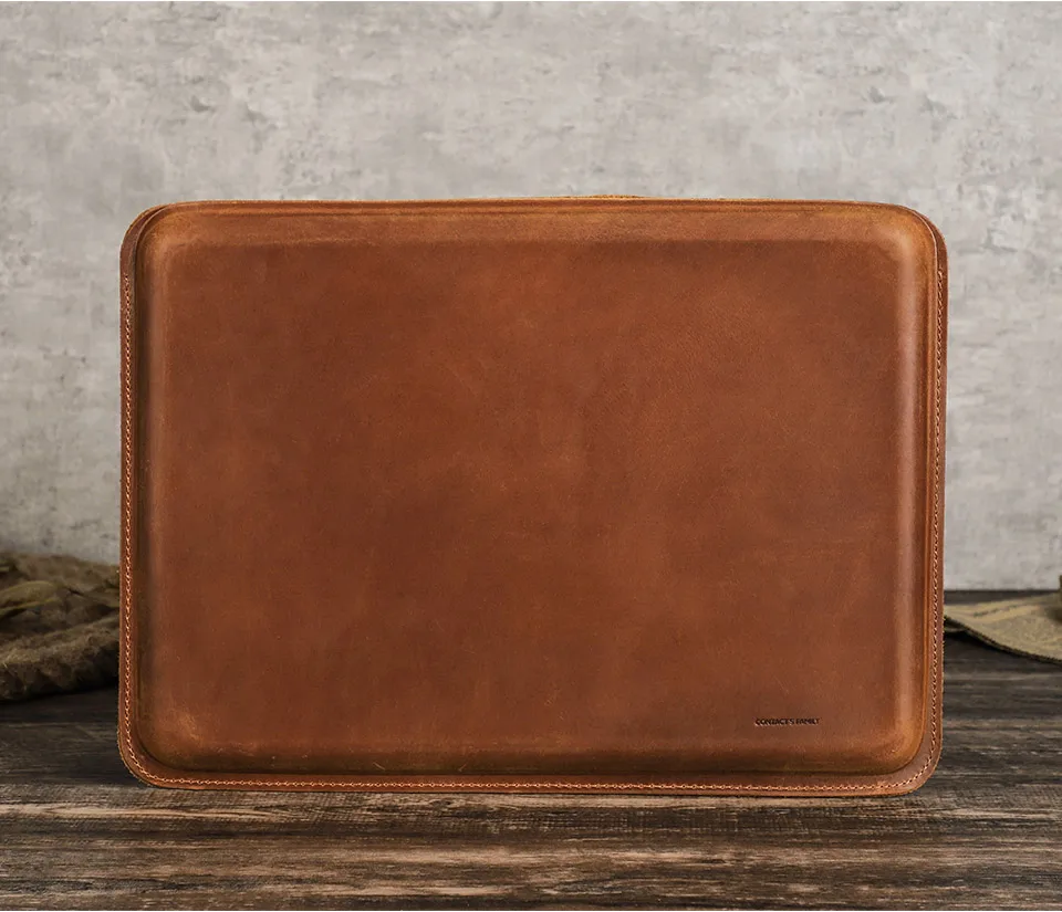 KONTAKTE FAMILIE Echtleder-Laptop-Hülle für MacBook Pro Air 13 14 16 M4 M3 M2 Cover HP DELL XPS 13 Computertasche Herren – Detail 11