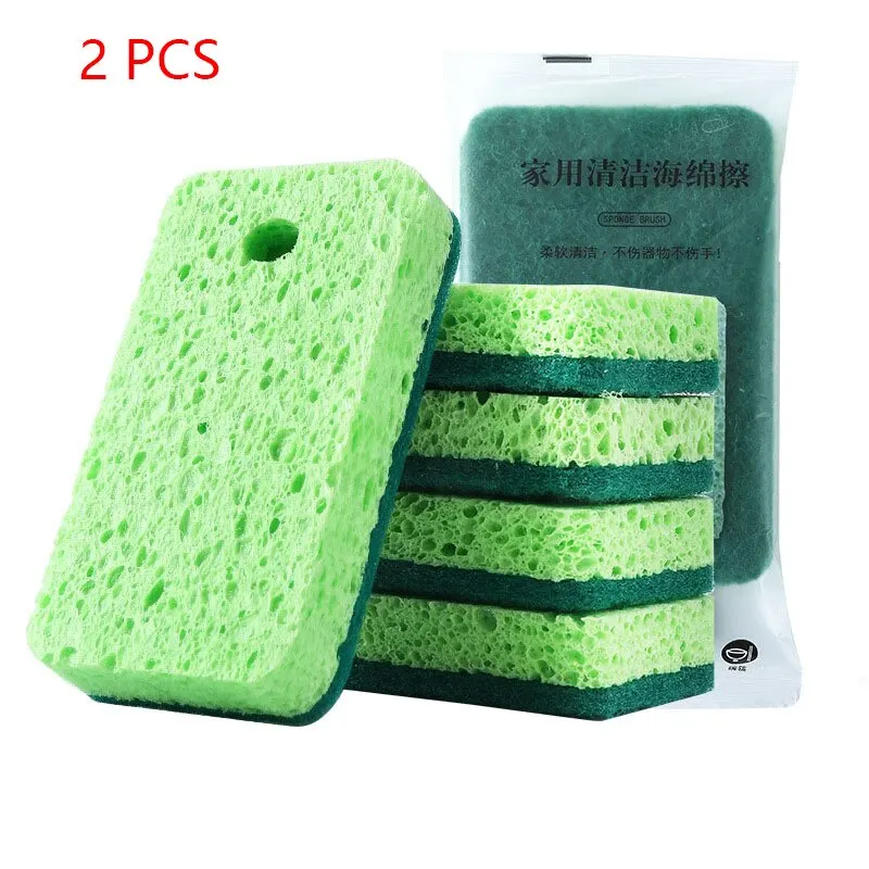 Kitchen Tools Wood Pulp Cotton Dishwash Clean Sponge Block Thicken Magic Brush Pot Kitchen Strong Decontamination Dirty Cloth