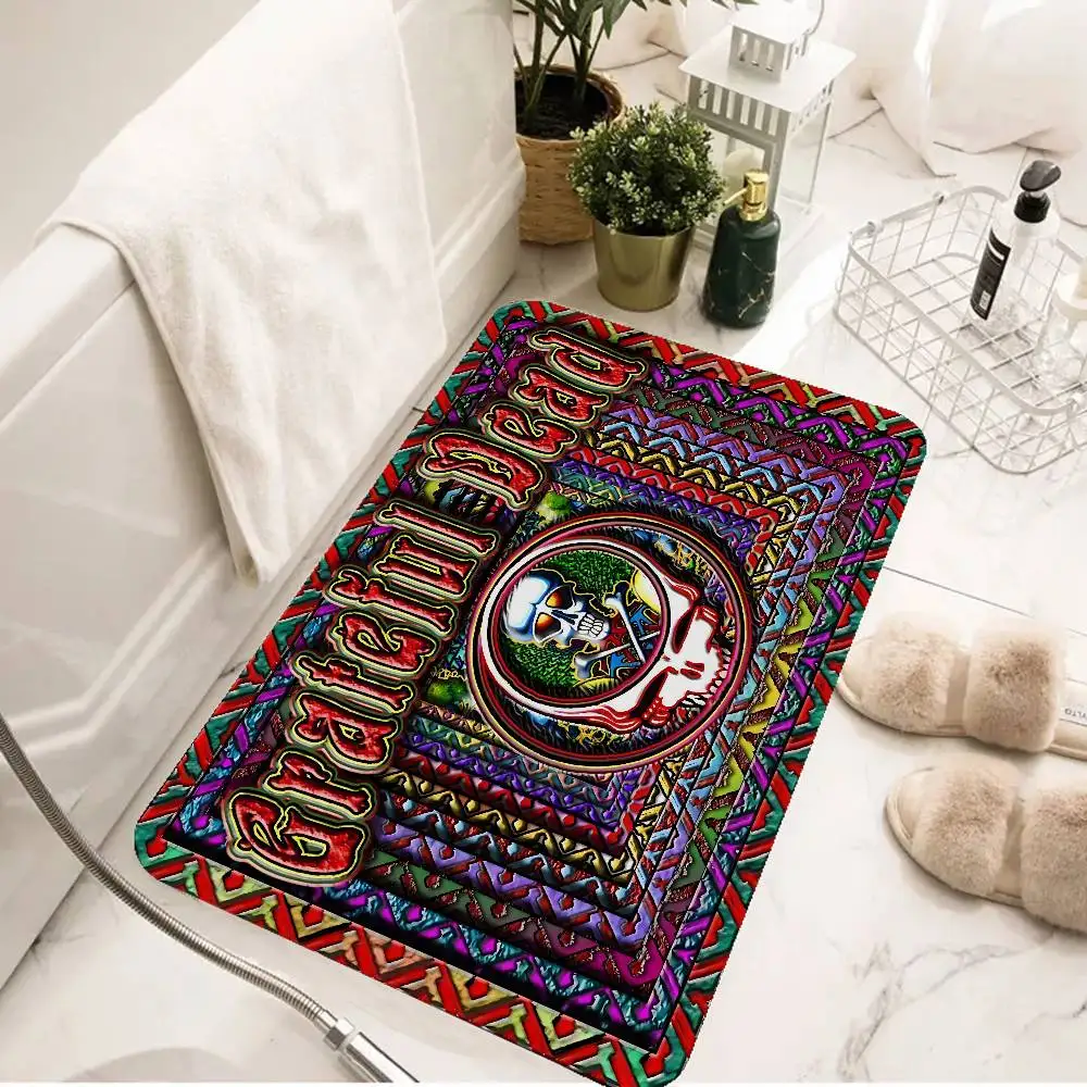 G-Grateful D-Dead Band Floor Mat Kids Room Bedroom Decoration Balcony Anti-Slip Doormat Living Room Welcome Rug