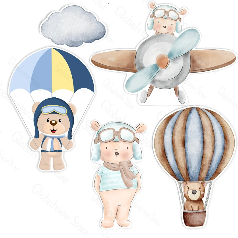 Pilot Bear Cutouts Foam Board Pilot Cut Out Baby Shower Decorations Teddy Bear Party Props DIY Birthday Supplies Kids